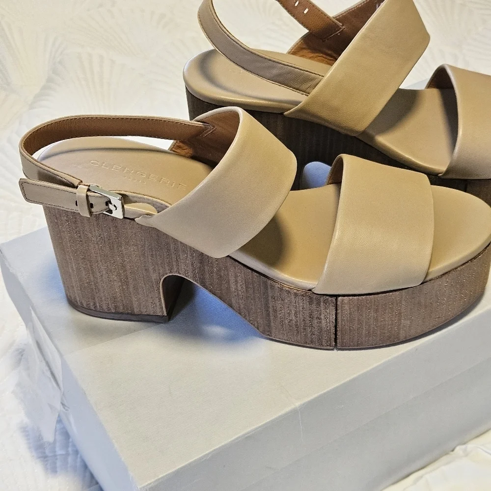 Robert Clergerie Cora7 Tan Leather Sandals Size 40.5